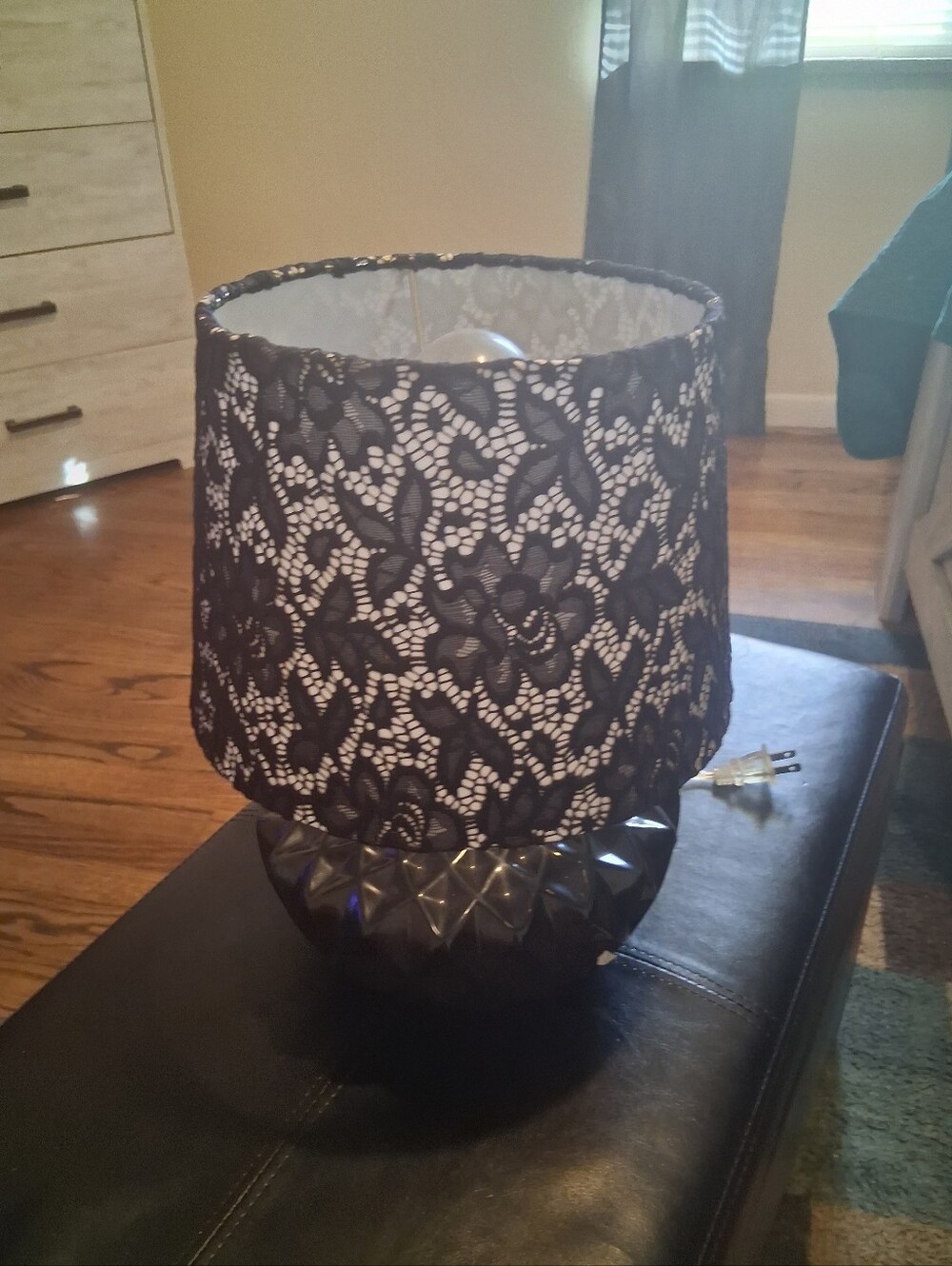 Source Unknown Black Lace Accent Table Lamp